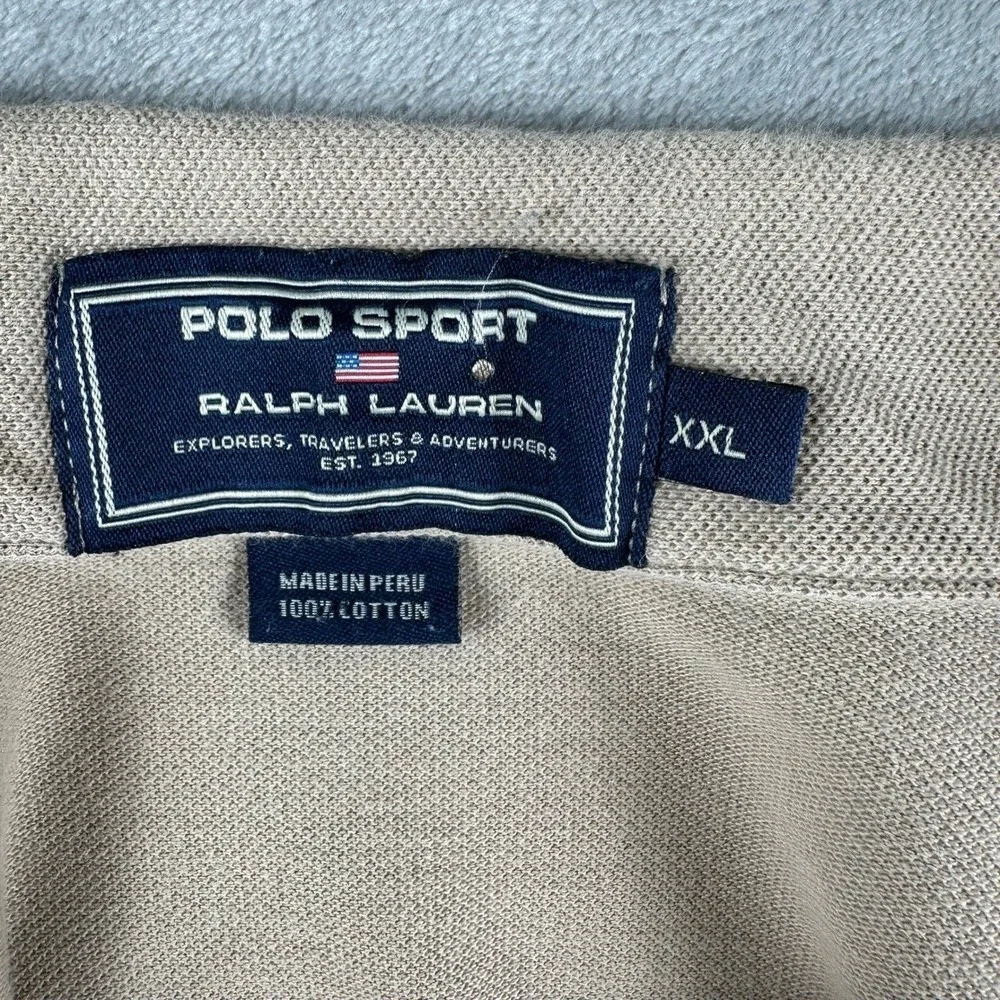 VTG‎ 90s Polo Sport Explorers Travelers Stripe Polo Shirt Mens XXL Peru Gorpcore